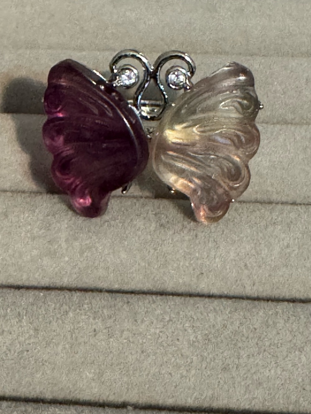 Fluorite Butterdly ring - Picture 3 of 3